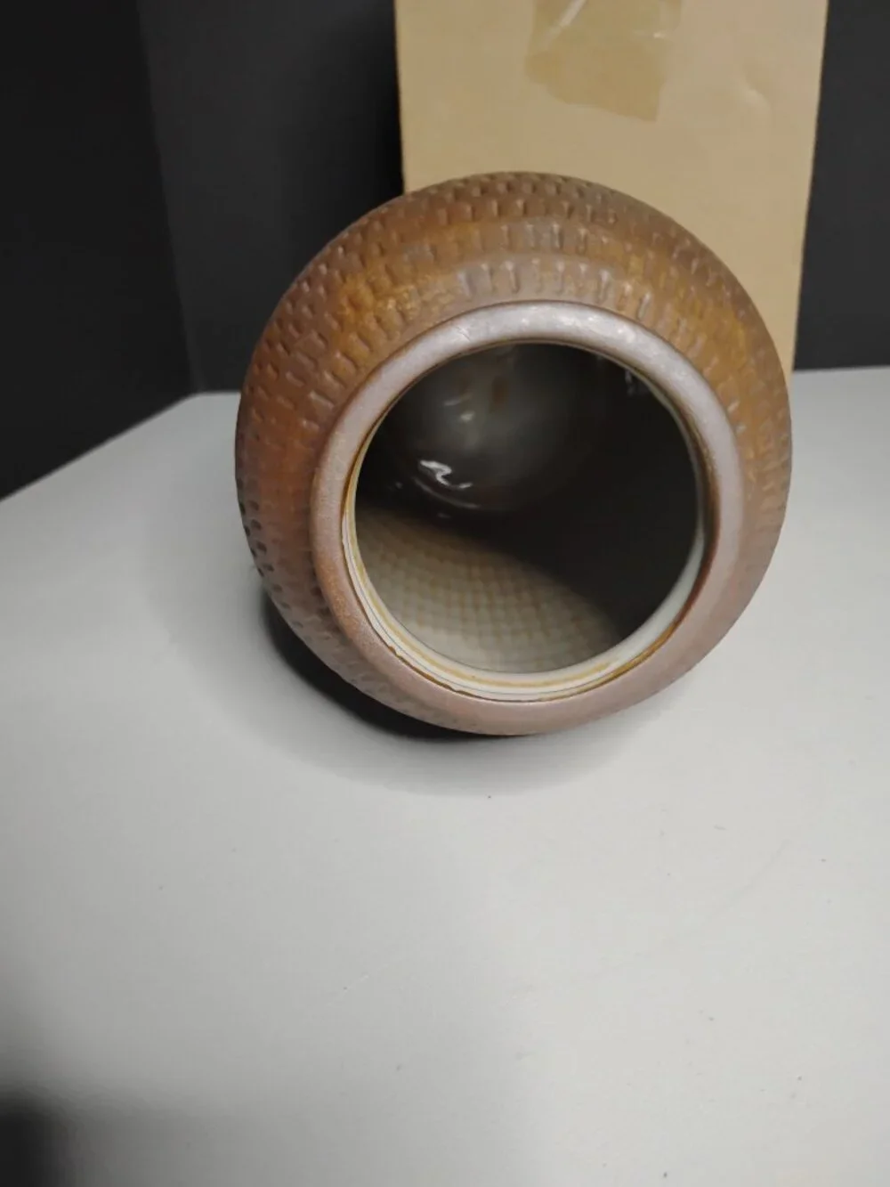 Seuyucl Rustic Ceramic Dimpled Vase 8